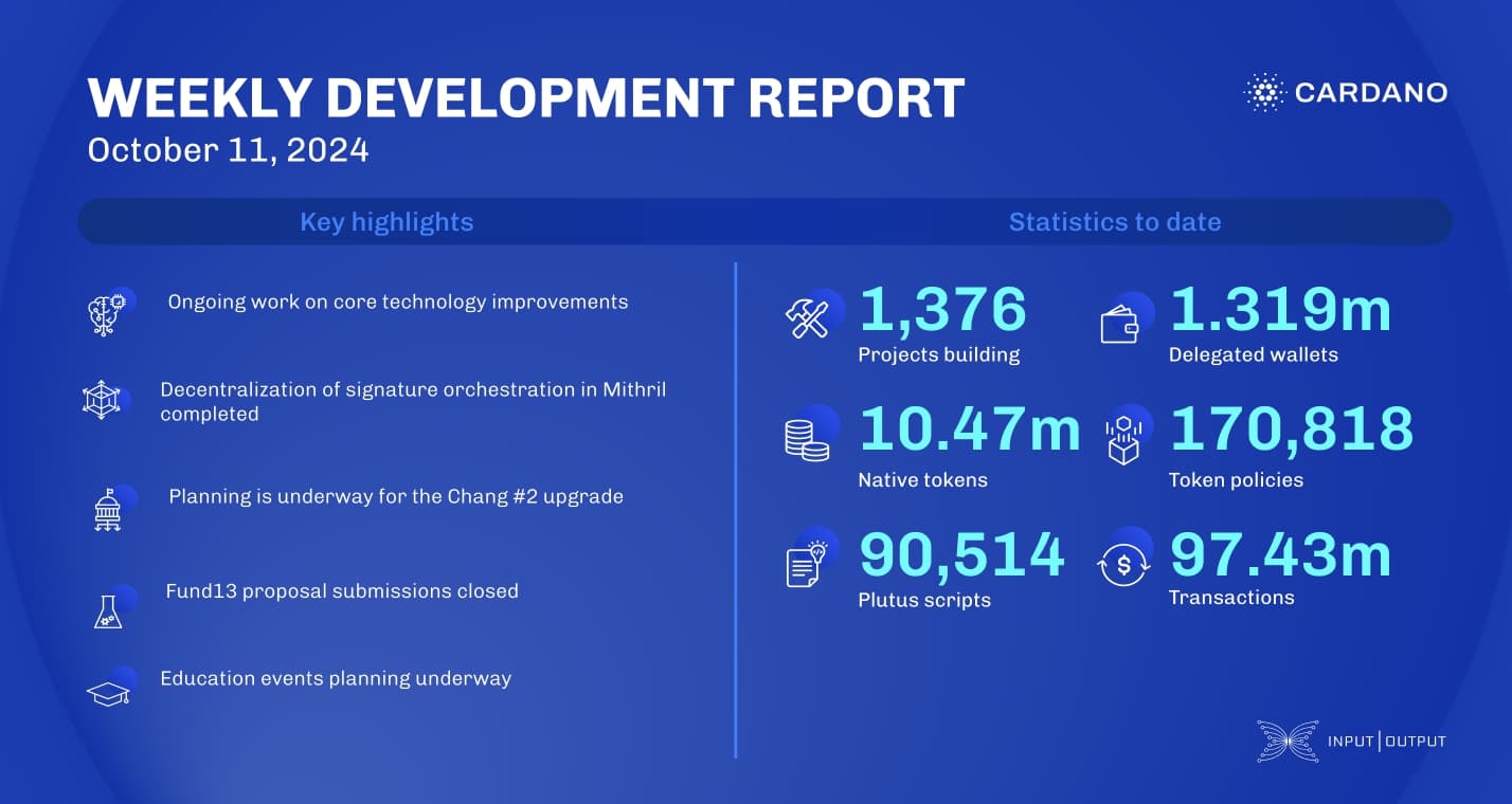 Weekly development report as of 2024-10-11