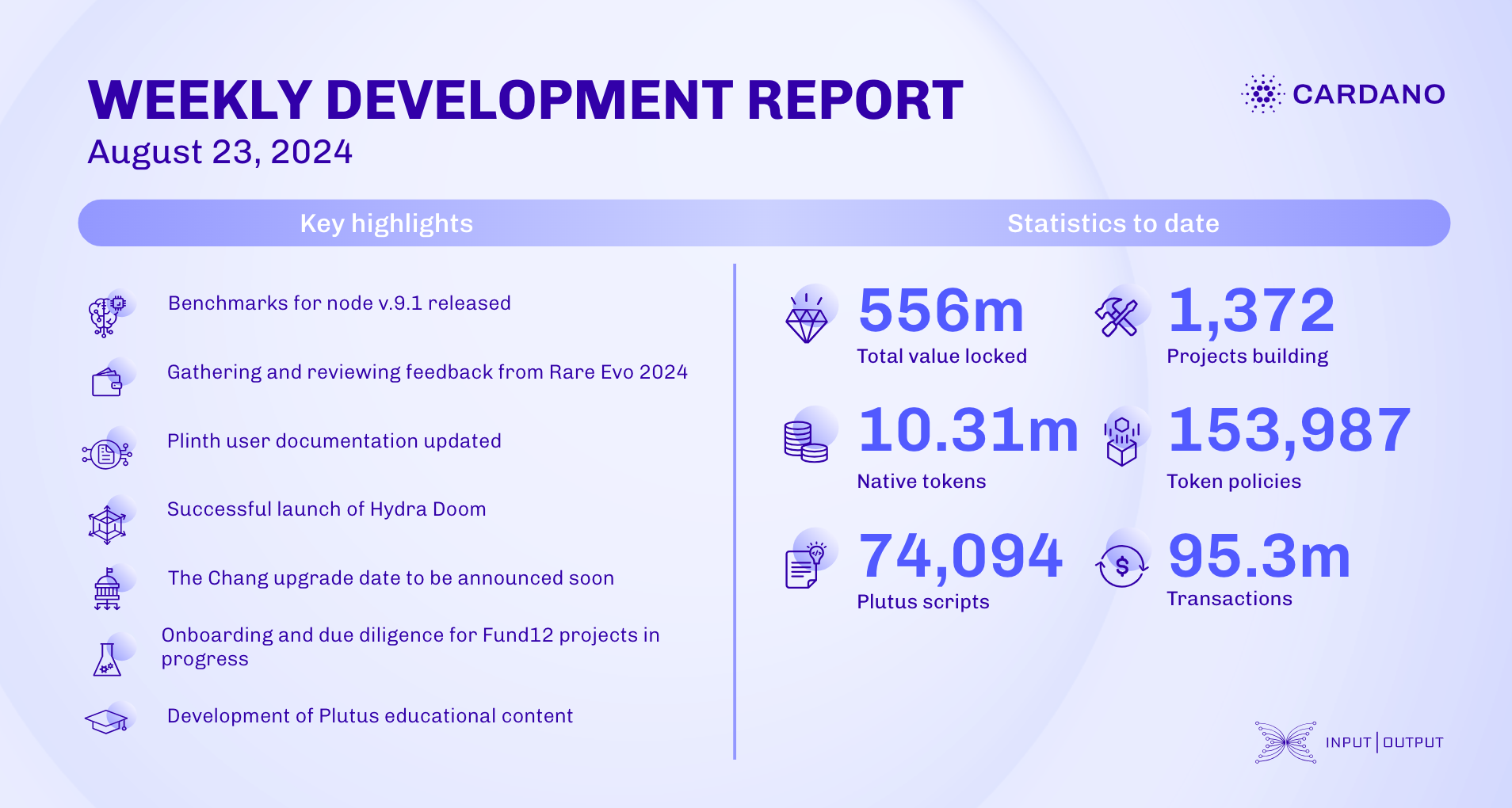 Weekly development report as of 2024-08-23