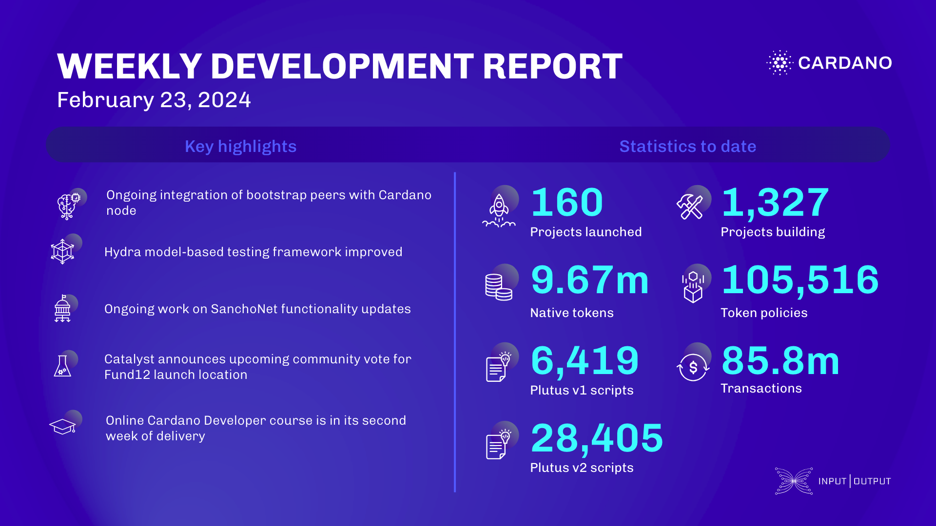 Weekly development report as of 2024-02-23