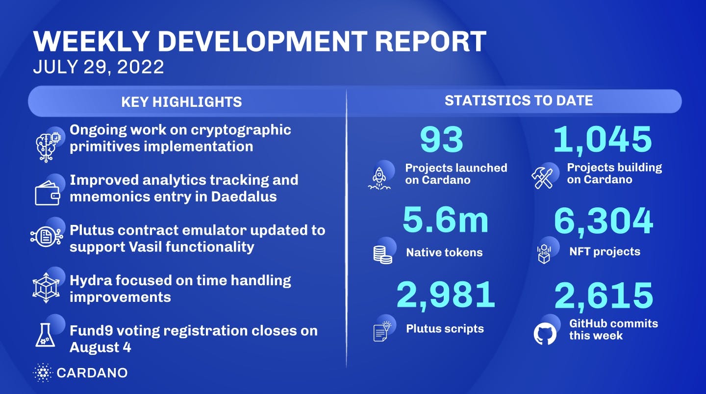 Weekly development report as of 2022-07-29